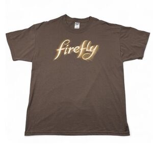 Vintage Firefly TV Series Brown Graphic T-Shirt Jerzees Size XL